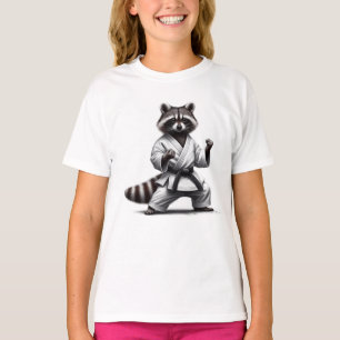 Niedlicher Spaß Tier-Spaß Raccoon Kampfkunst T-Shirt