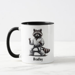 Niedlicher Spaß Tier-Spaß Raccoon Kampfkunst Tasse
