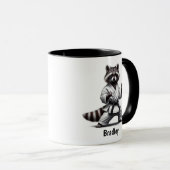 Niedlicher Spaß Tier-Spaß Raccoon Kampfkunst Tasse (VorderseiteRechts)