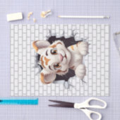 Niedlicher Spaß Tiger Cub Peeking Out Decoupage Pa Seidenpapier (Handwerk)