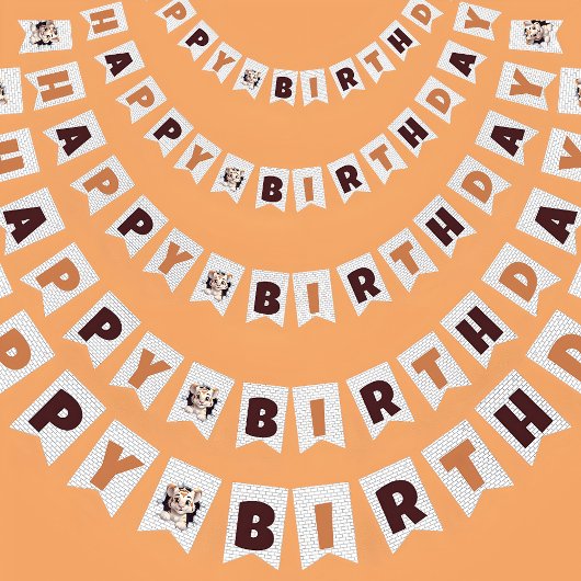 Niedlicher Spaß Tiger Cub Pinkeln aus Orange Brown Wimpelkette