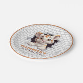 Niedlicher Spaß Tiger Cub Pinkeln Orangenbraunes P Pappteller (Schrägansicht)