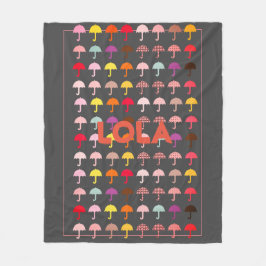 Niedlicher Spaß Umbrella-Muster Namensschild hinzu Fleecedecke