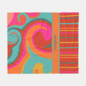 Niedlicher Spaß und farbenfrohe Funky Girl Inspiri Fleecedecke (Vorderseite (Horizontal))