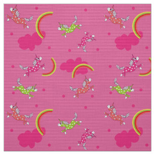 Niedlicher Spaß Unicorns Regenbogen Rosa Cartoon  Stoff