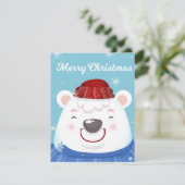 Niedlicher Spaß Urlaub Polar Bär Frohe Weihnachten (Stehend Vorderseite)