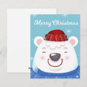 Niedlicher Spaß Urlaub Polar Bär Frohe Weihnachten (Vorne/Hinten)