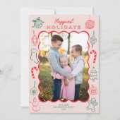 Niedlicher Spaß Weihnachten Doodles Foto (Vorderseite)