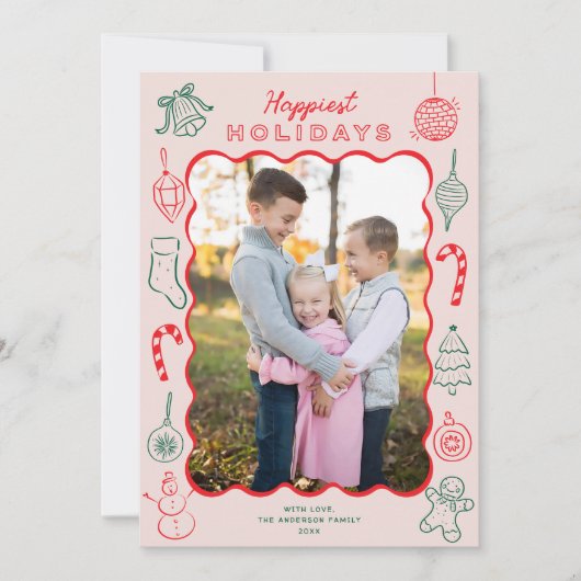 Niedlicher Spaß Weihnachten Doodles Foto (Vorderseite)