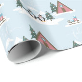 Niedlicher Spaß Weihnachten Falala Pinguine Umschl Geschenkpapier (Rolleneckpunkt)