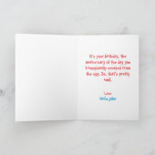 Niedlicher Spaß "White Funny Chicken" zum Geburtst Karte (Innenseite)