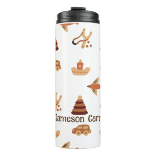 Niedlicher Spaß Wildbraun Kinderspielzeug Flugzeug Thermosbecher