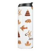 Niedlicher Spaß Wildbraun Kinderspielzeug Flugzeug Thermosbecher (Nach links gedreht)