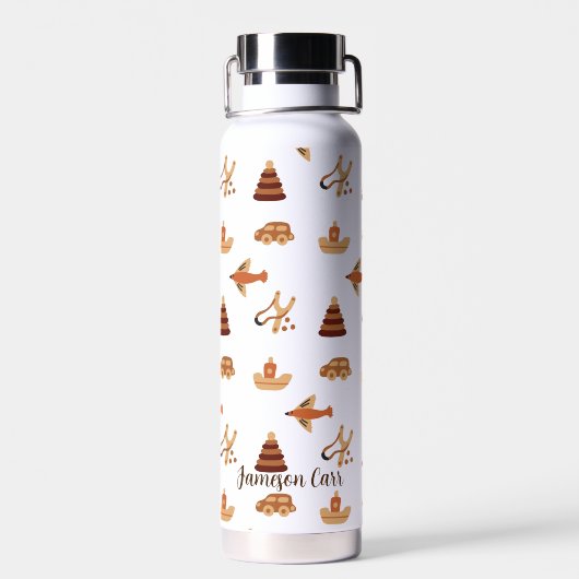 Niedlicher Spaß Wildbraun Kinderspielzeug Flugzeug Trinkflasche (Rückseite)