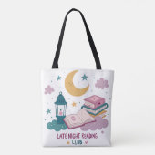 Niedlicher Spätabend Leserclub Moon und Bücher Tasche (Rückseite)