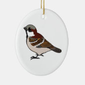 Niedlicher Spatz Keramikornament (Rechts)