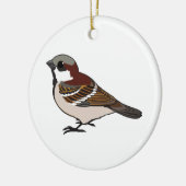 Niedlicher Spatz Keramikornament (Links)