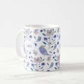 Niedlicher Spatz mit Blumenhut Kaffeetasse (Vorderseite Links)
