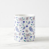 Niedlicher Spatz mit Blumenhut Kaffeetasse (Mittel)