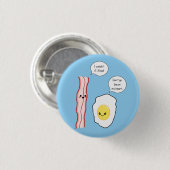 Niedlicher Speck-und Ei-Cartoon Button (Vorne & Hinten)