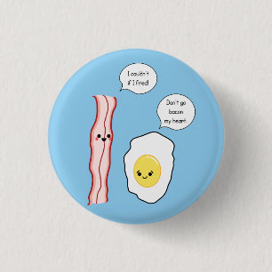 Niedlicher Speck-und Ei-Cartoon Button