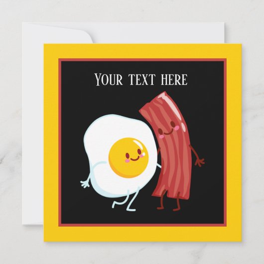 Niedlicher Speck und Eier Frühstücksbuffet Party Einladung (Vorderseite)