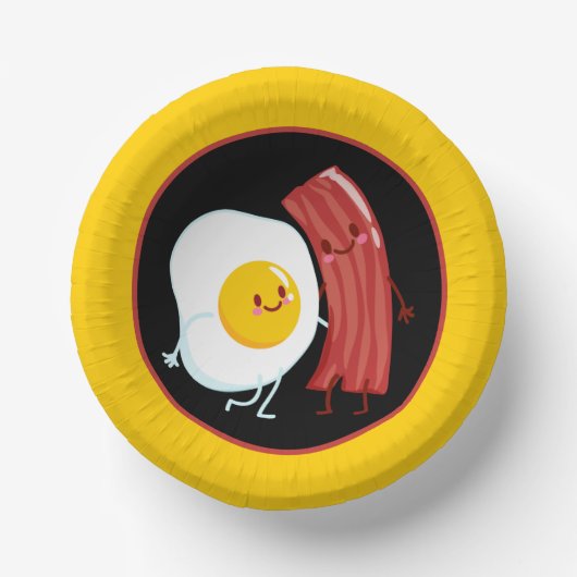 Niedlicher Speck und Eier Frühstücksbuffet Party Pappteller (Vorderseite)