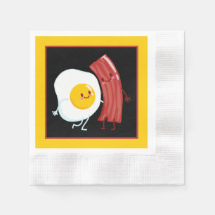 Niedlicher Speck und Eier Frühstücksbuffet Party Serviette