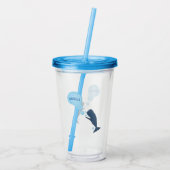 Niedlicher Spermienwal bläst Blasen Cartoon Acryltrinkbecher (Rückseite)