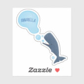 Niedlicher Spermienwal bläst Blasen Cartoon Aufkleber (Blatt)