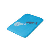 Niedlicher Spermienwal bläst Blasen Cartoon Badematte (Schrägansicht)