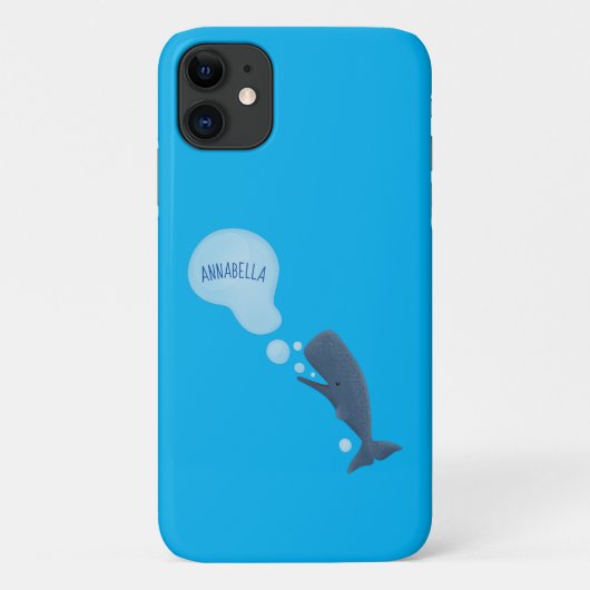 Niedlicher Spermienwal bläst Blasen Cartoon Case-Mate iPhone Hülle (Rückseite)