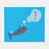 Niedlicher Spermienwal bläst Blasen Cartoon Fleecedecke (Vorderseite (Horizontal))