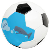 Niedlicher Spermienwal bläst Blasen Cartoon Fußball (Dreiviertel)