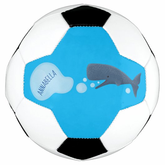 Niedlicher Spermienwal bläst Blasen Cartoon Fußball (Vorderseite)