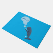 Niedlicher Spermienwal bläst Blasen Cartoon Fußmatte (Schrägansicht)