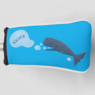 Niedlicher Spermienwal bläst Blasen Cartoon Golf Headcover