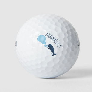 Niedlicher Spermienwal bläst Blasen Cartoon Golfball