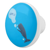 Niedlicher Spermienwal bläst Blasen Cartoon Keramikknauf (Rechts)