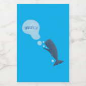 Niedlicher Spermienwal bläst Blasen Cartoon Lebensmitteletikett (Einzelnes Label)