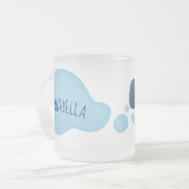 Niedlicher Spermienwal bläst Blasen Cartoon Mattglastasse (Vorderseite Links)