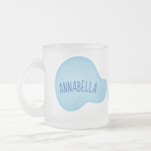 Niedlicher Spermienwal bläst Blasen Cartoon Mattglastasse (Links)