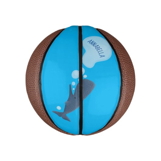 Niedlicher Spermienwal bläst Blasen Cartoon Mini Basketball (Vertikal)