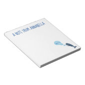 Niedlicher Spermienwal bläst Blasen Cartoon Notizblock (angewinkelt)