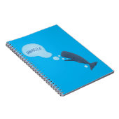 Niedlicher Spermienwal bläst Blasen Cartoon Notizblock (Rechte Seite)