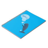 Niedlicher Spermienwal bläst Blasen Cartoon Notizblock (Linke Seite)