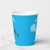 Niedlicher Spermienwal bläst Blasen Cartoon Pappbecher (Links)