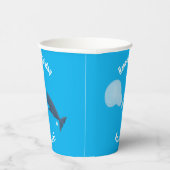 Niedlicher Spermienwal bläst Blasen Cartoon Pappbecher (Rechts)