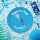 Niedlicher Spermienwal bläst Blasen Cartoon Pappteller (Party)