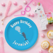 Niedlicher Spermienwal bläst Blasen Cartoon Pappteller (Party)